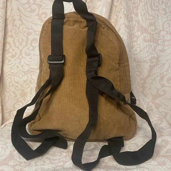 Vintage JanSport Half Pint Tan Corduroy Backpack - Picture 2 of 11